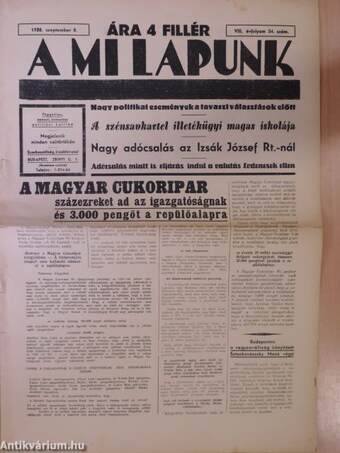 A Mi Lapunk 1938. szeptember 8.