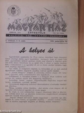 A Magyar Ház Értesítője 1959. junius-julius