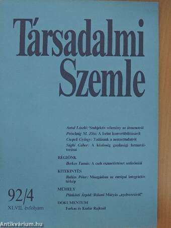 Társadalmi Szemle 1992. április