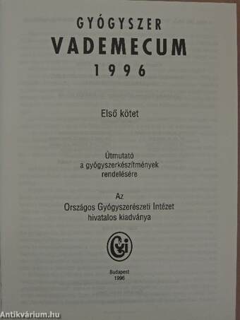 Gyógyszer vademecum 1996. I-II.