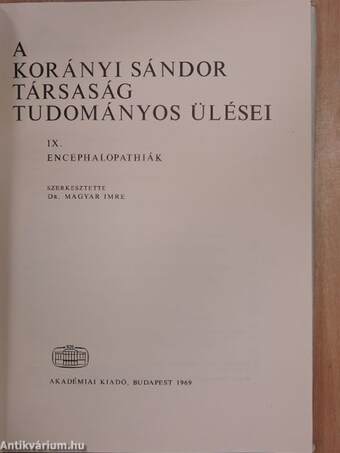 A Korányi Sándor Társaság tudományos ülései IX.