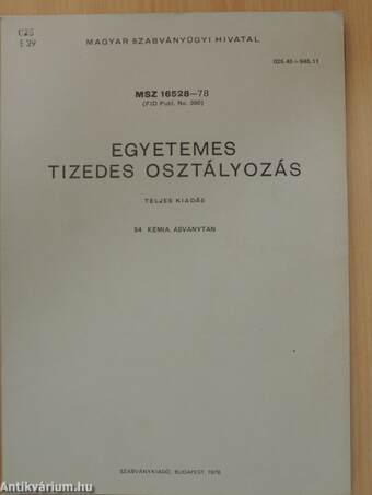 Egyetemes tizedes osztályozás 54.