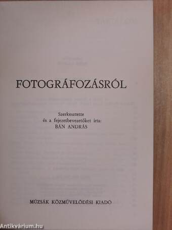 Fotográfozásról