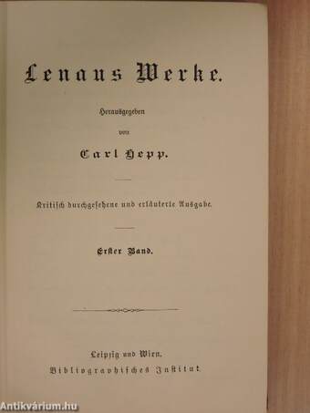 Lenaus Werke I-II. (gótbetűs)