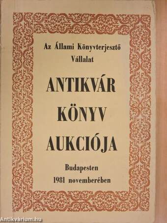 Antikvár könyv aukció - Budapest, 1981. november 20-21.