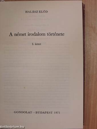 A német irodalom története I. (töredék)