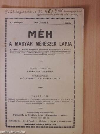 Méh 1928. (nem telljes évfolyam)