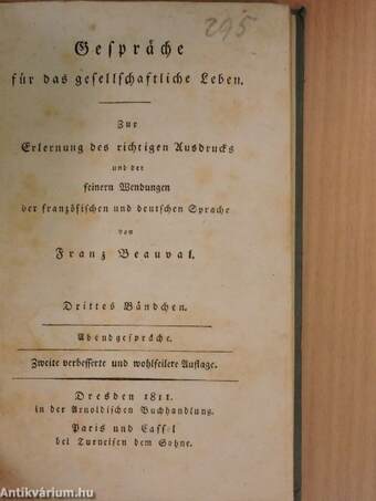 Gespräche für das gesellschaftliche Leben III./Dialogues pour la vie sociale III.