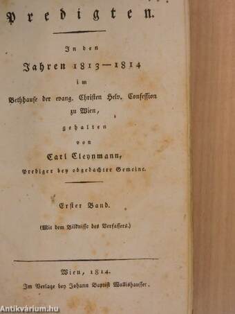 Predigten in den Jahren 1813-1814 I. (gótbetűs)