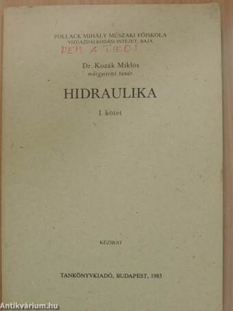 Hidraulika I.