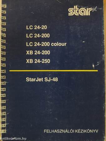 LC 24-20, LC 24-200, LC 24-200 colour, XB 24-200, XB 24-250, StarJet SJ-48 Felhasználói kézikönyv II.