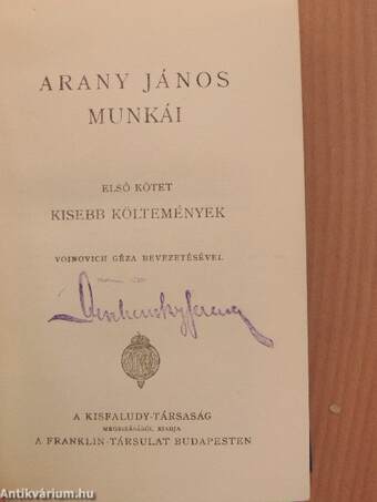 Arany János munkái I.