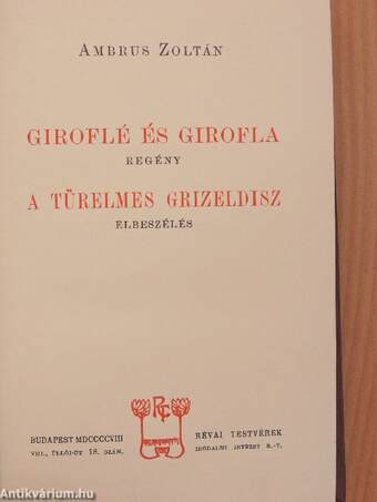 Giroflé és Girofla/A türelmes Grizeldisz