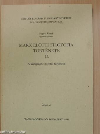 Marx előtti filozófia története II.