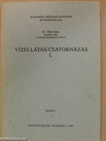 Vízellátás-csatornázás I.