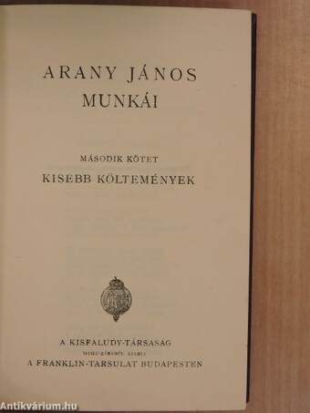 Arany János munkái II.