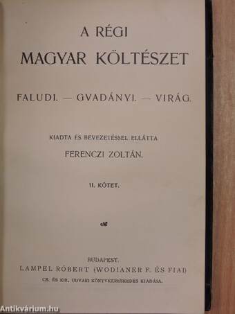 A régi magyar költészet II. (töredék)