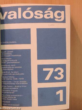 Valóság 1973. (nem teljes évfolyam)