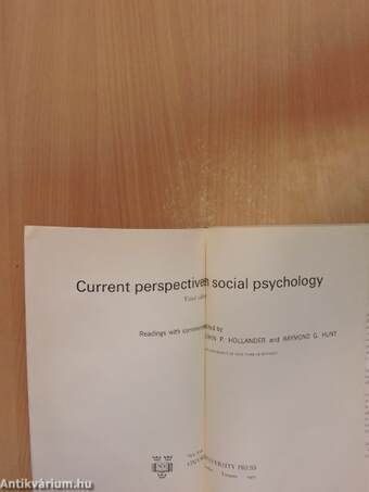 Current Perspectives in Social Psychology