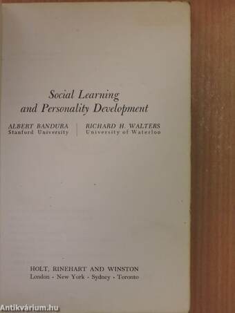 Social Learning and Personality Development