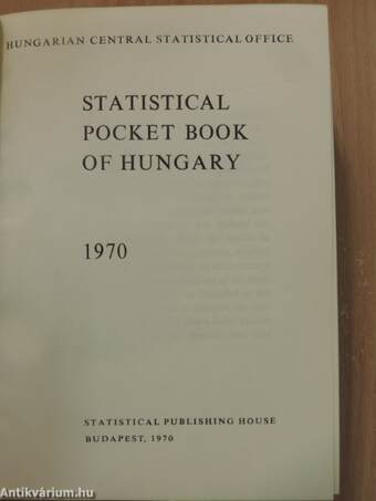 Statistical pocket book of Hungary 1970.