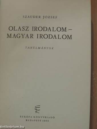 Olasz irodalom - magyar irodalom