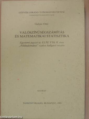 Valószínűségszámítás és matematikai statisztika