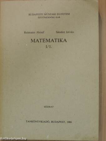 Matematika I/1.