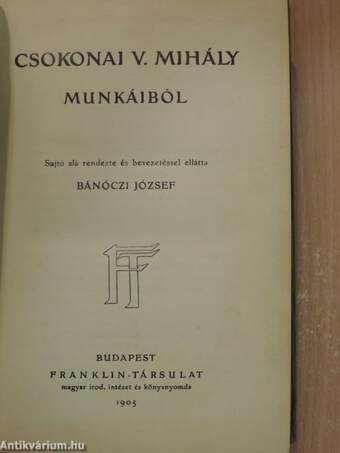 Csokonai V. Mihály munkáiból