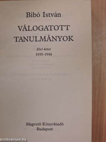 Válogatott tanulmányok I-III.