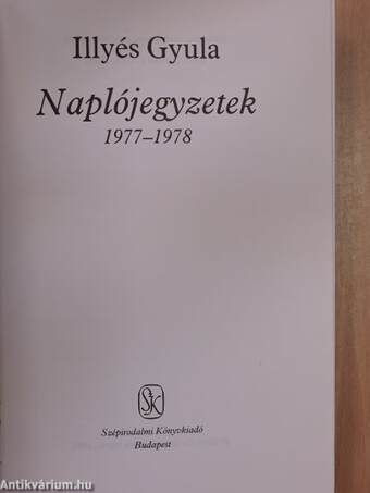 Naplójegyzetek 1977-1978