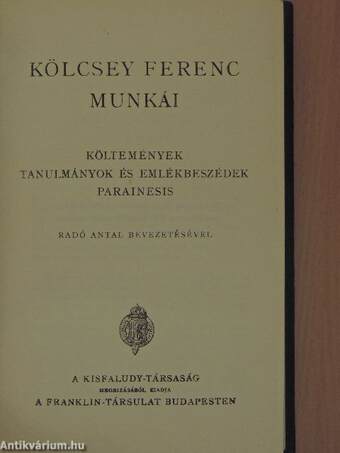 Kölcsey Ferenc munkái