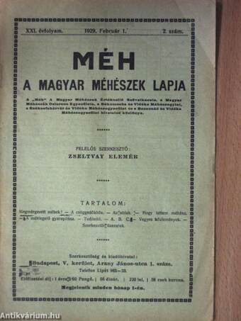 Méh 1929. (nem telljes évfolyam)