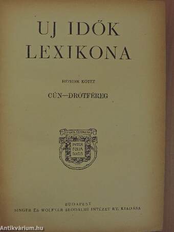 Uj idők lexikona 7-8. (töredék)