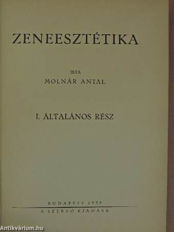 Zeneesztétika I.