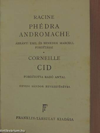 Phédra/Andromache/Cid