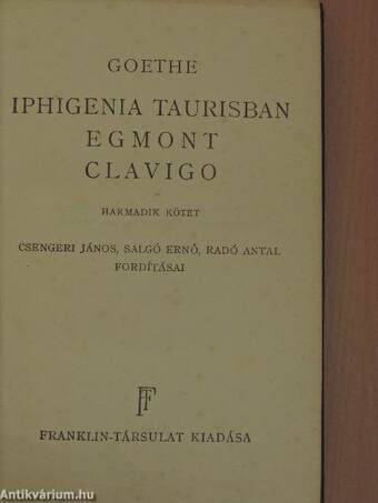 Iphigenia Taurisban/Egmont/Clavigo