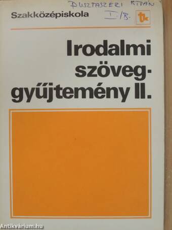 Irodalmi szöveggyűjtemény II.