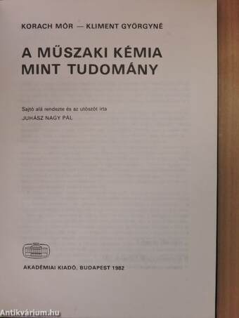 A műszaki kémia mint tudomány