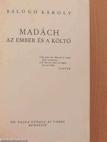 Madách az ember és a költő