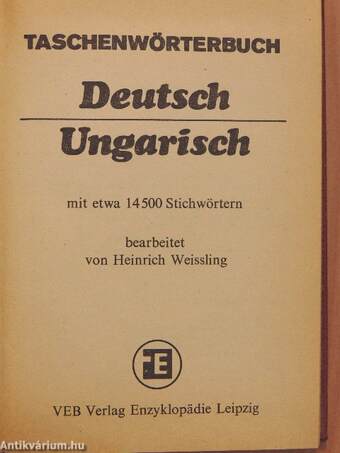 Taschenwörterbuch Deutsch-Ungarisch