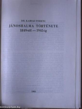 Jánoshalma története 1849-től 1945-ig