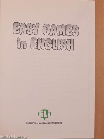 Easy Games in English I.