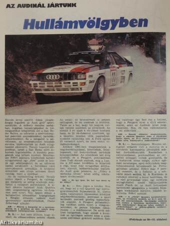 Autó-Motor 1986. (nem teljes évfolyam)/Autó-Motor magazin 1986. nyár-ősz/Autó-Motor Magazin Extra