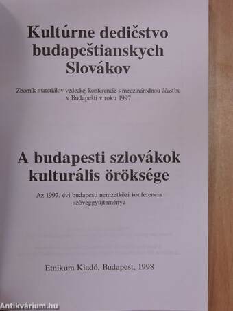 A budapesti szlovákok kulturális öröksége