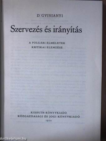 Szervezés és irányítás