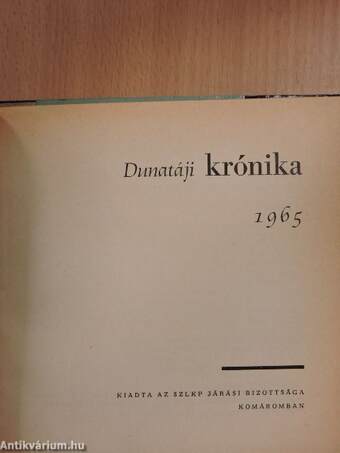 Dunatáji krónika 1965