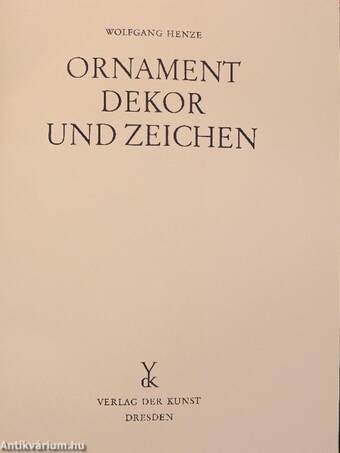 Ornament, Dekor und Zeichen