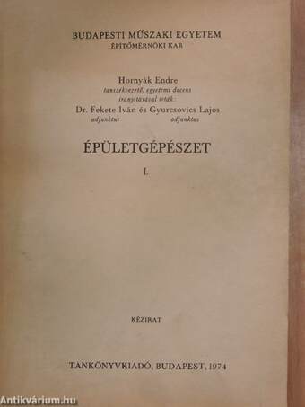 Épületgépészet I.