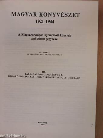 Magyar könyvészet 1945-1960 III.